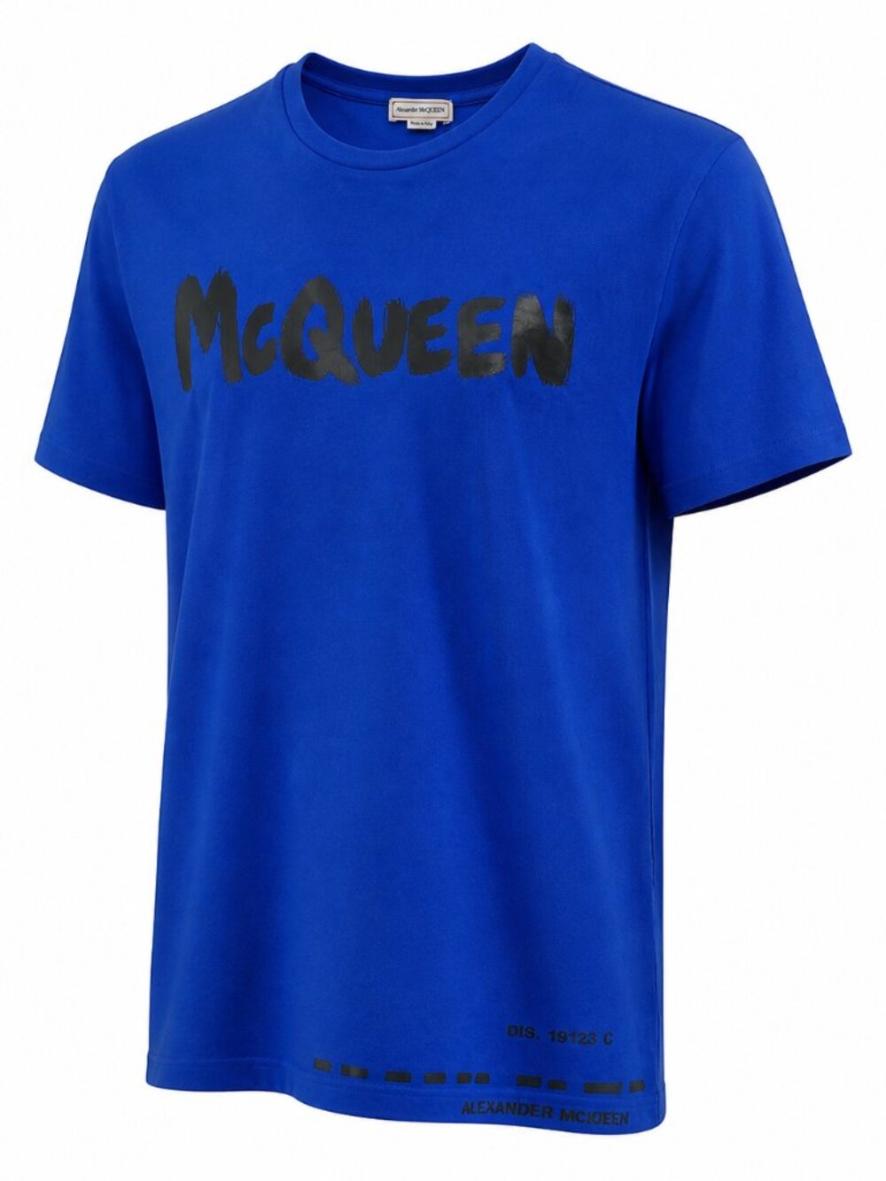 Alexander McQueen Graffiti Print Blue T-Shirt Mens Size Small short sleeve shirt